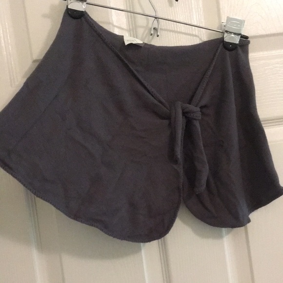 Gray Knit Wrap Stretchy Ballet Skirt - Picture 3 of 5